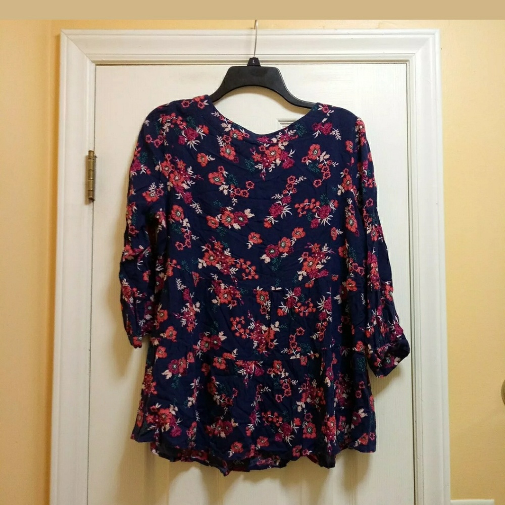 Red Camel Plus Women's Blouse Size 0x Blue Pink - Picture 2 of 4